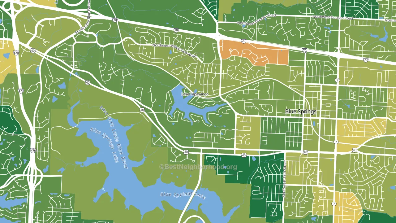 Lake Tapawingo, MO block-group voter-turnout map