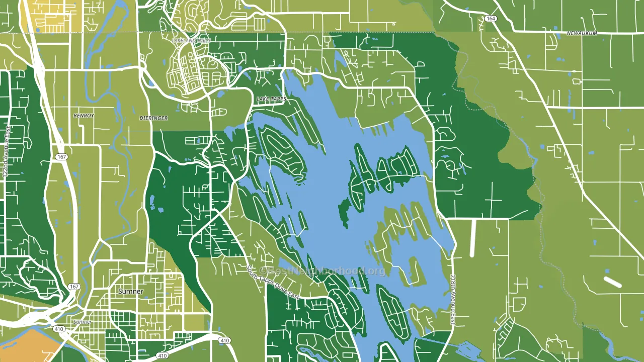 Lake Tapps, WA block-group voter-turnout map