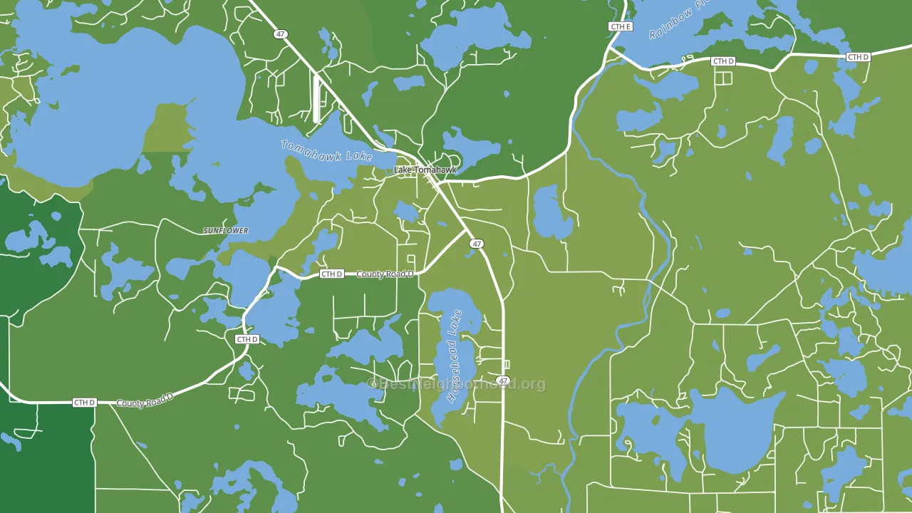 Lake Tomahawk, WI block-group voter-turnout map