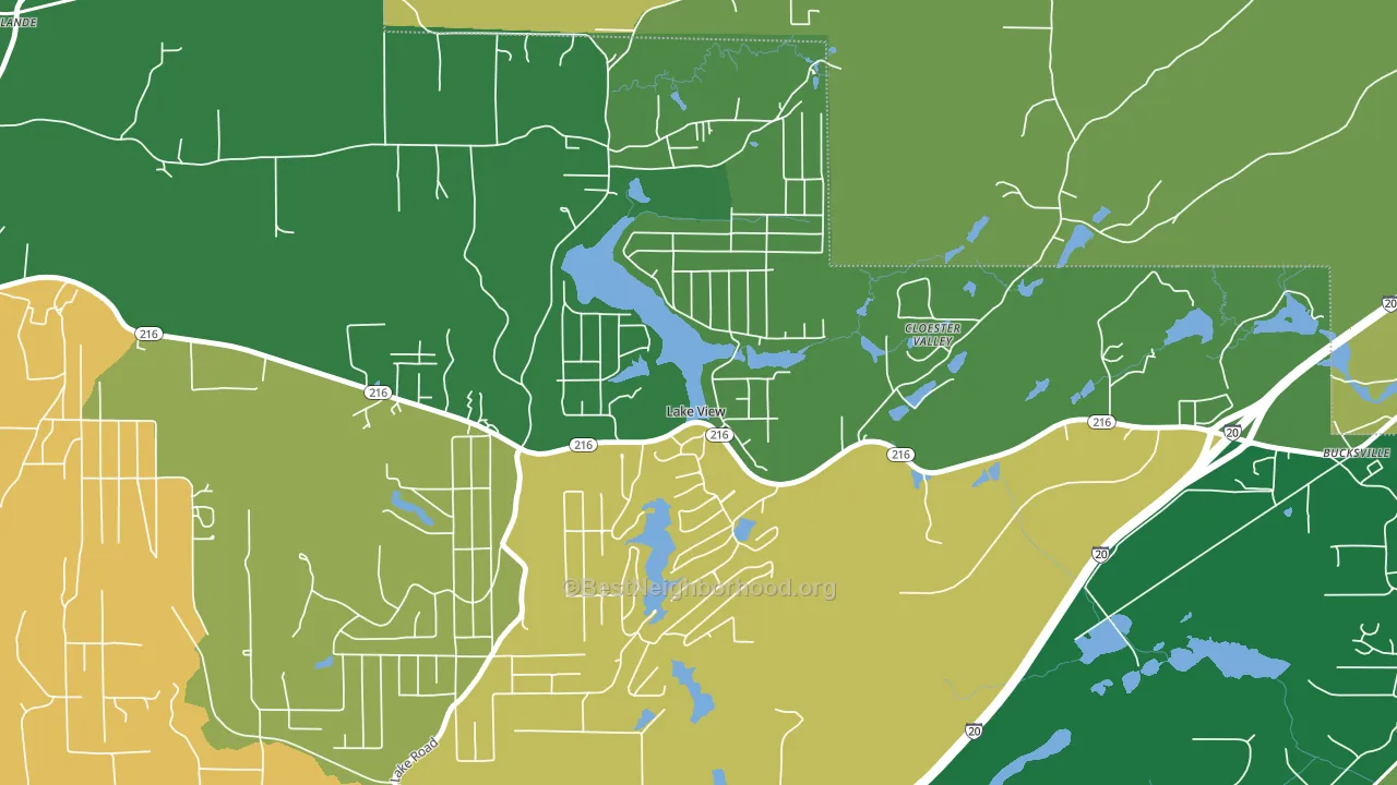 Lake View, AL block-group voter-turnout map