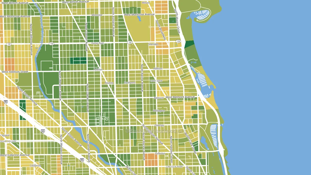Lake View, Chicago, IL block-group voter-turnout map