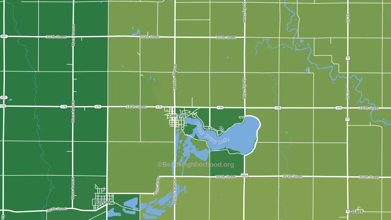 Lake View, IA block-group voter-turnout map