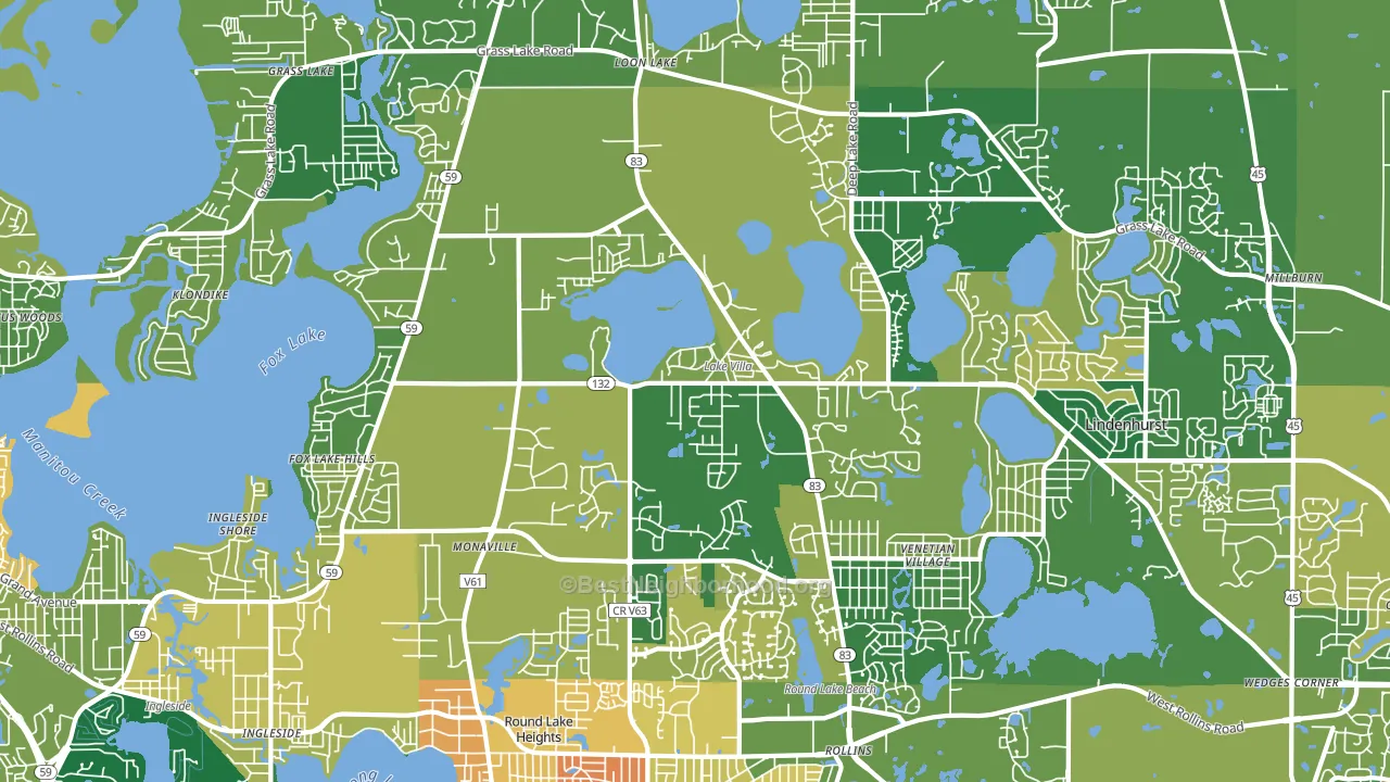 Lake Villa, IL block-group voter-turnout map