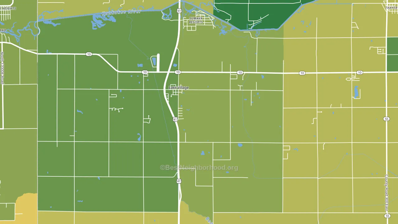 Lake Village, IN block-group voter-turnout map