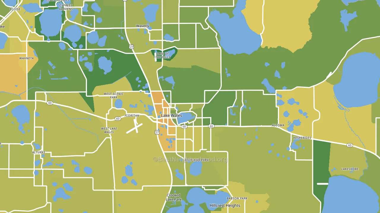 Lake Wales, FL block-group voter-turnout map