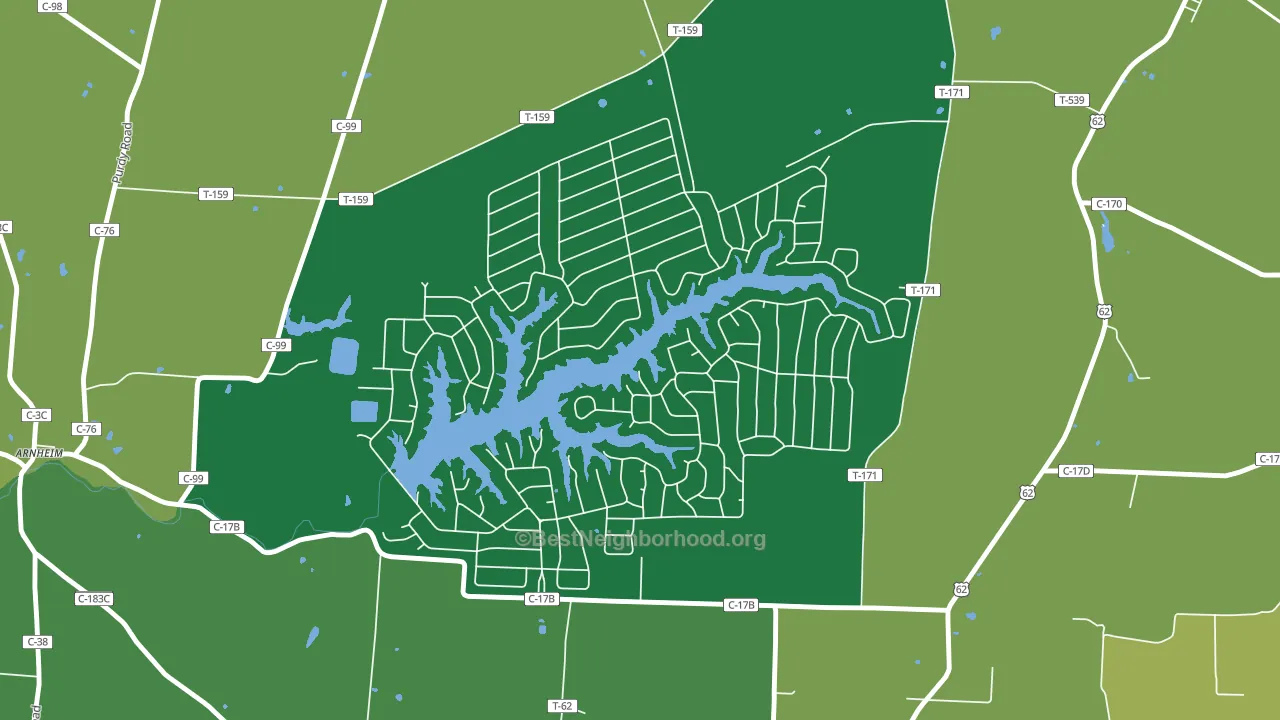 Lake Waynoka, OH block-group voter-turnout map