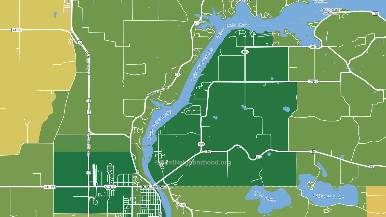 Lake Wisconsin, WI block-group voter-turnout map