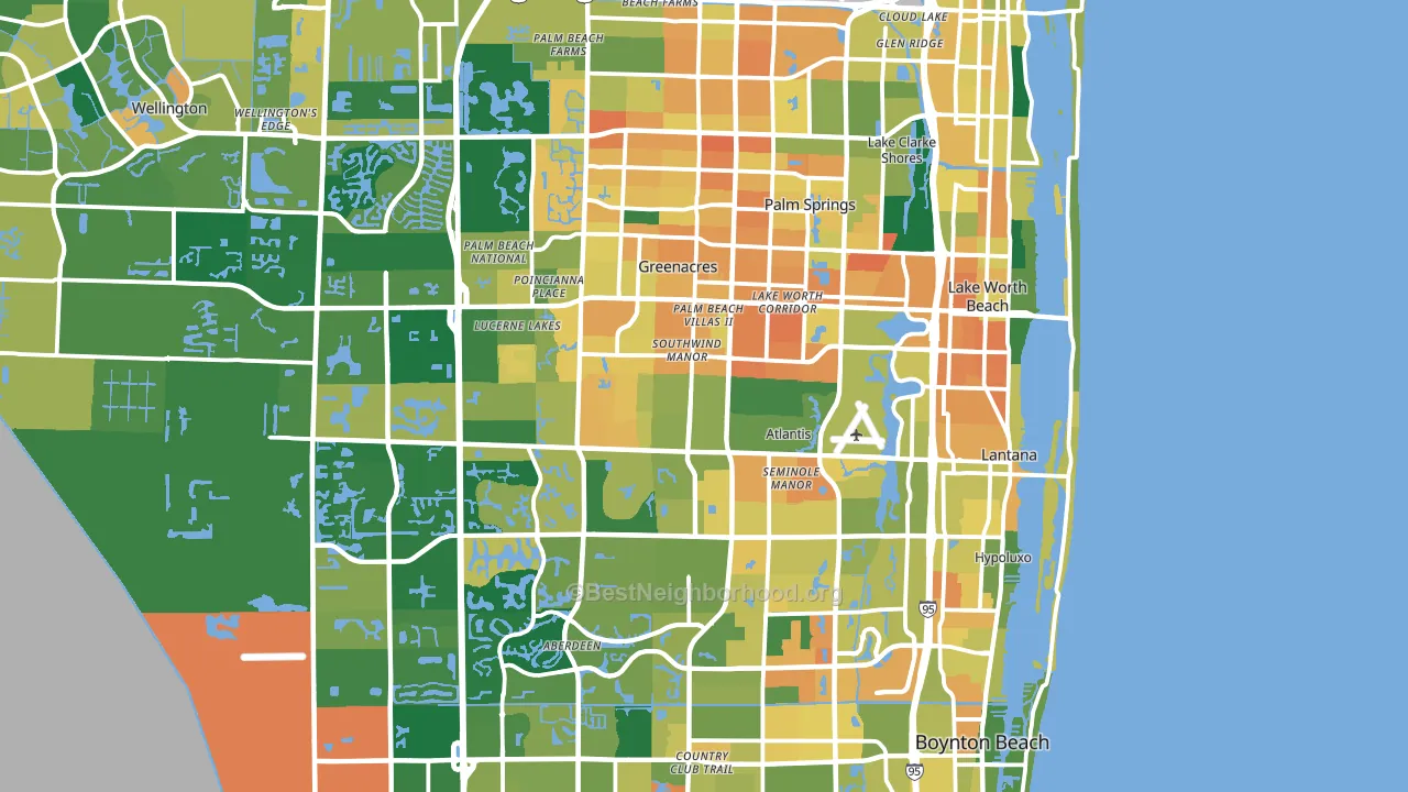 Lake Worth, FL block-group voter-turnout map