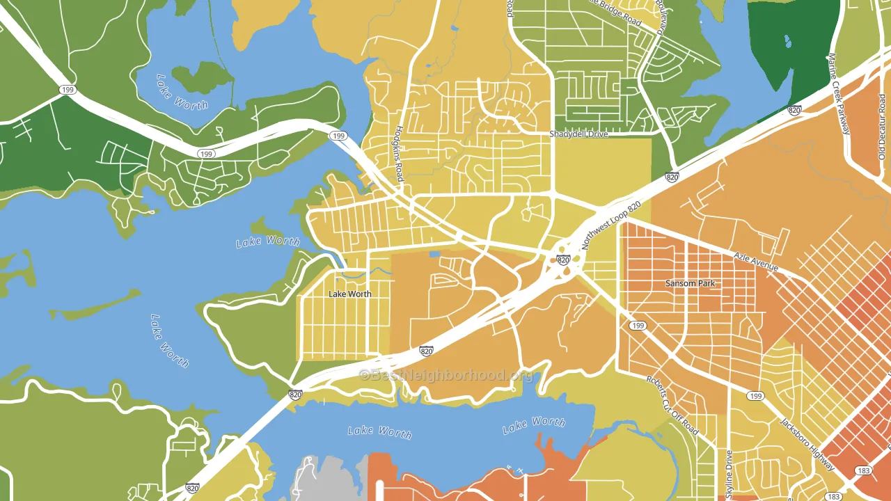 Lake Worth, TX block-group voter-turnout map