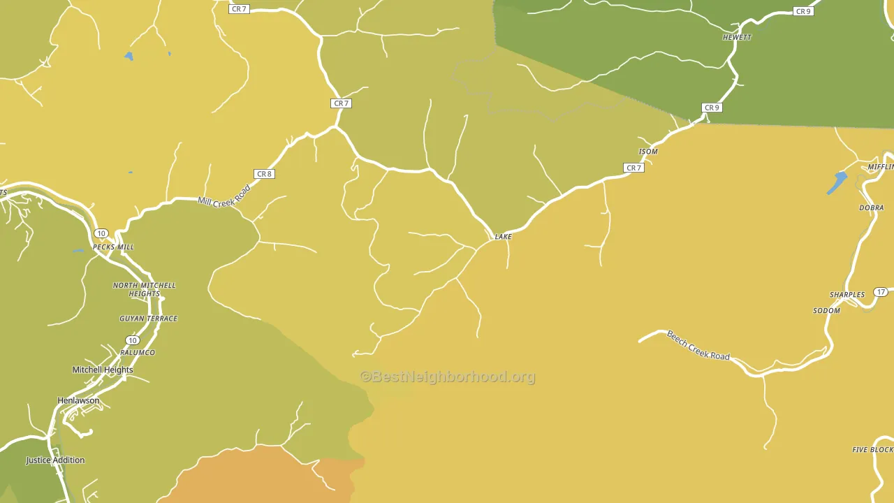 Lake, WV block-group voter-turnout map