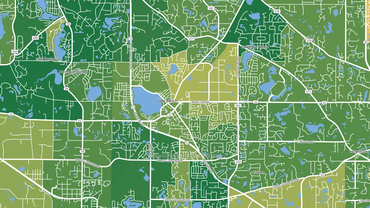Lake Zurich, IL block-group voter-turnout map