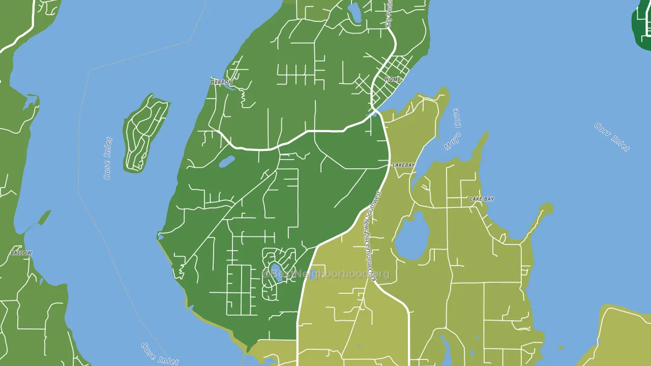 Lakebay, WA block-group voter-turnout map