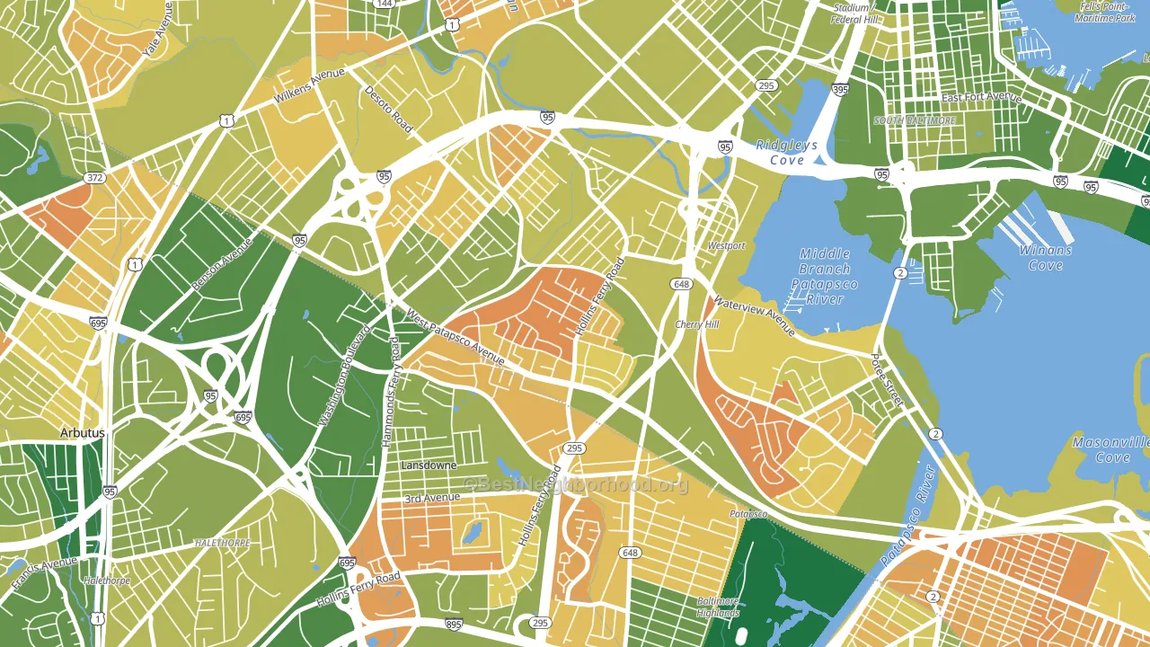 Lakeland, Baltimore, MD block-group voter-turnout map