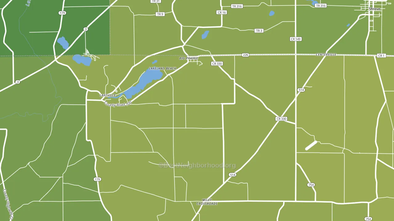 Lakeland Beach, OH block-group voter-turnout map