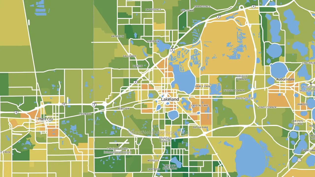 Lakeland, FL block-group voter-turnout map