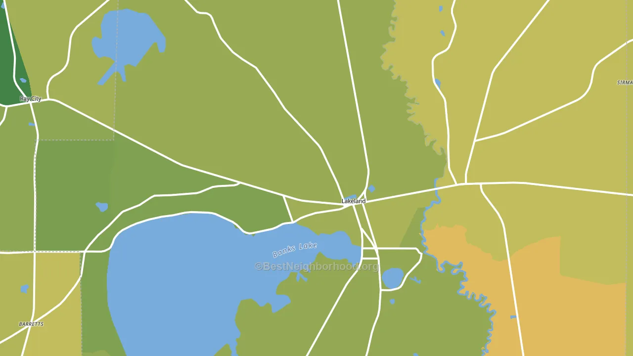 Lakeland, GA block-group voter-turnout map