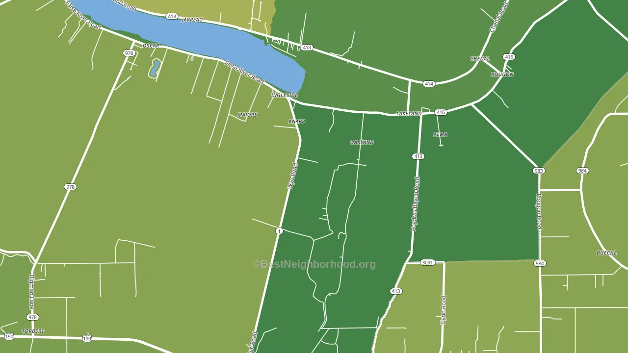 Lakeland, LA block-group voter-turnout map