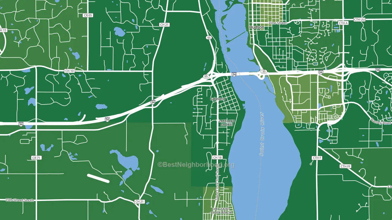 Lakeland, MN block-group voter-turnout map
