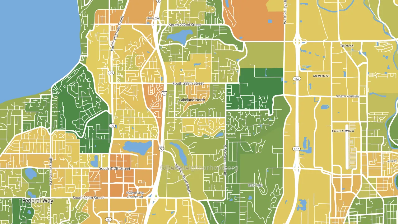 Lakeland North, WA block-group voter-turnout map
