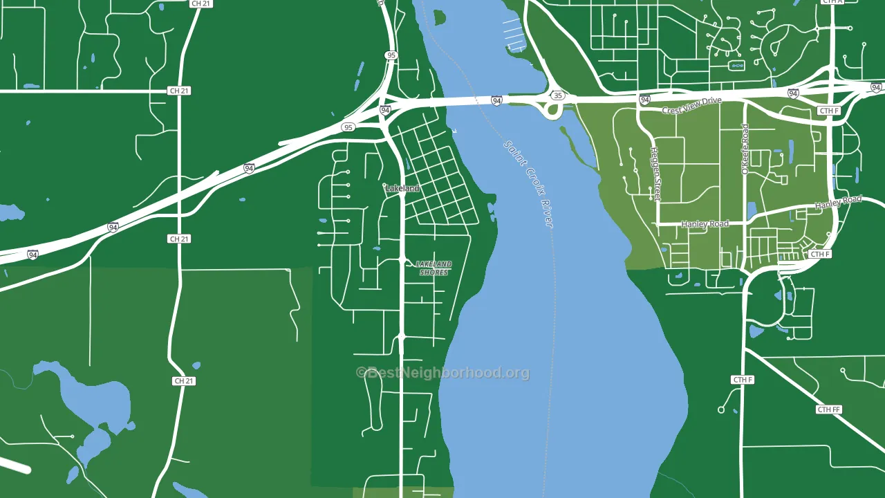 Lakeland Shores, MN block-group voter-turnout map