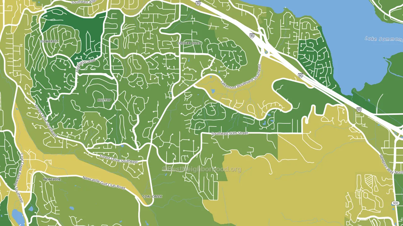 Lakemont, Bellevue, WA block-group voter-turnout map