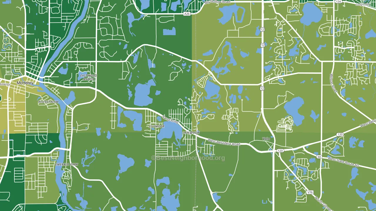 Lakemoor, IL block-group voter-turnout map