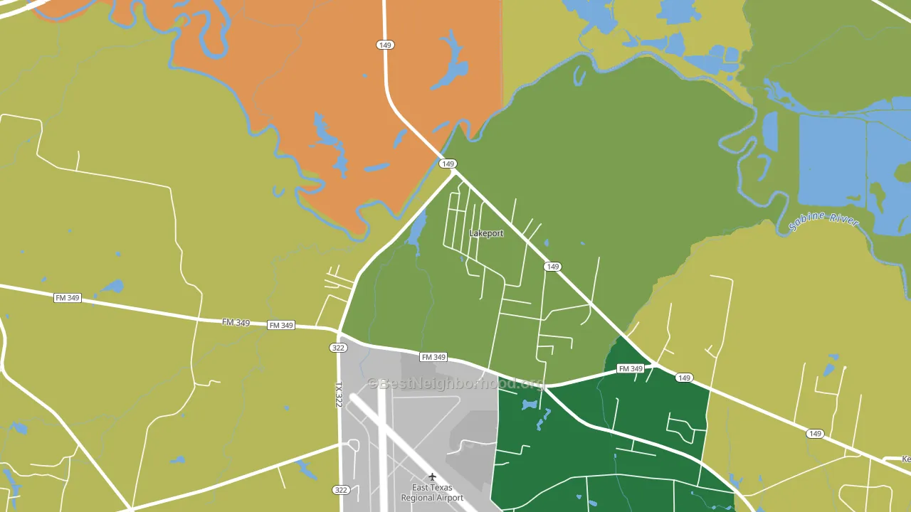 Lakeport, TX block-group voter-turnout map