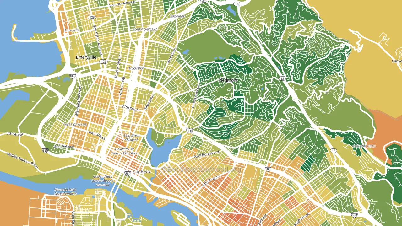 Lakeshore-Oakland, Oakland, CA block-group voter-turnout map