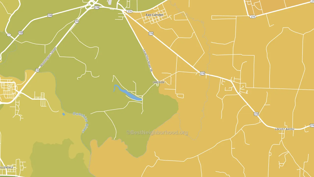 Lakeside, AR block-group voter-turnout map