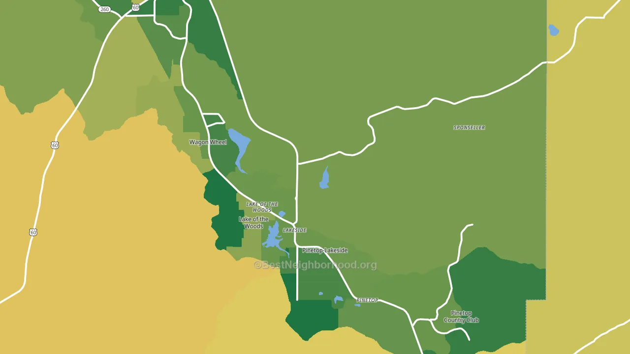 Lakeside, AZ block-group voter-turnout map