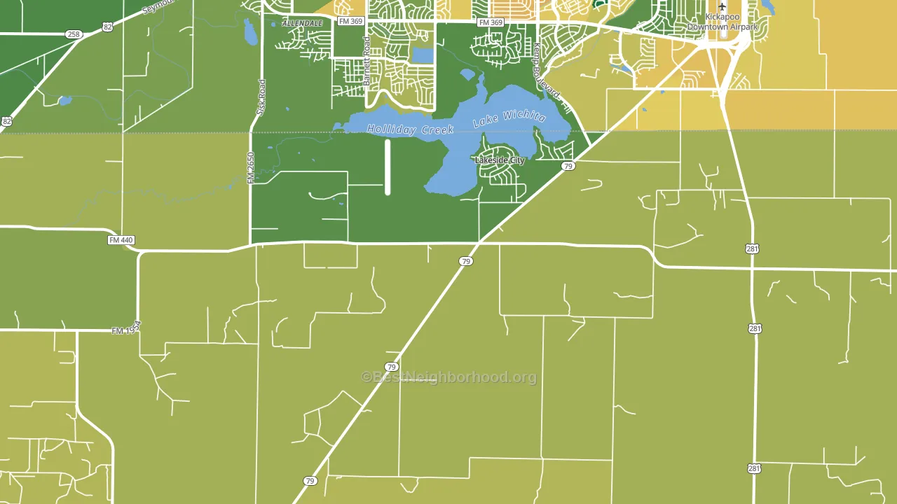 Lakeside City, TX block-group voter-turnout map