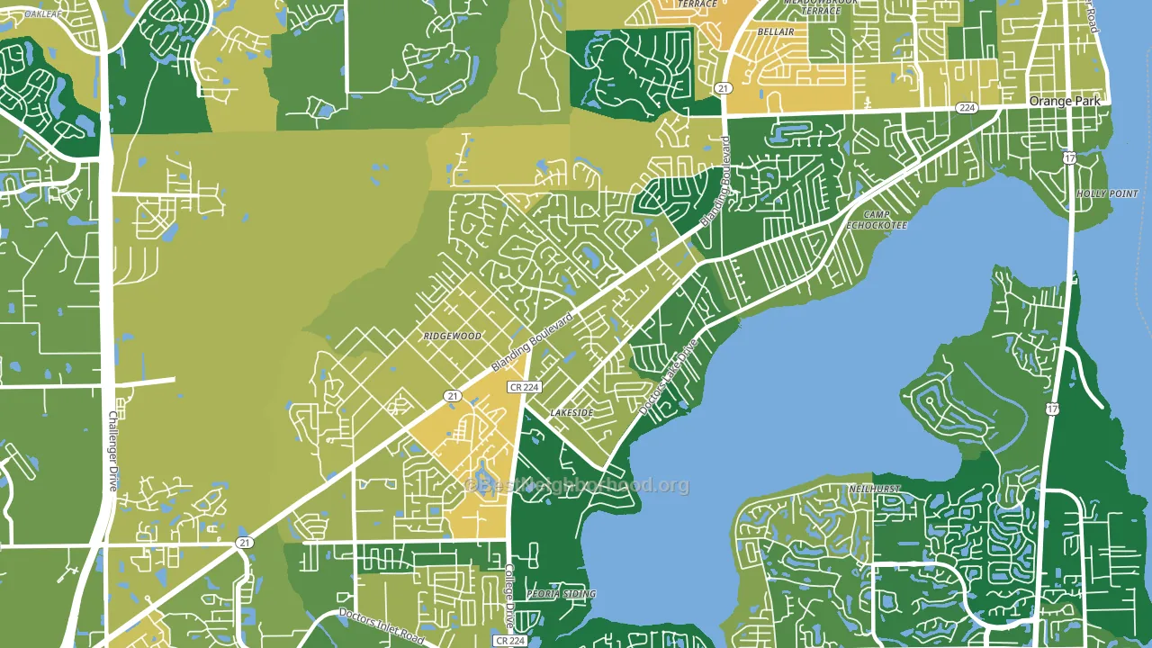Lakeside, FL block-group voter-turnout map