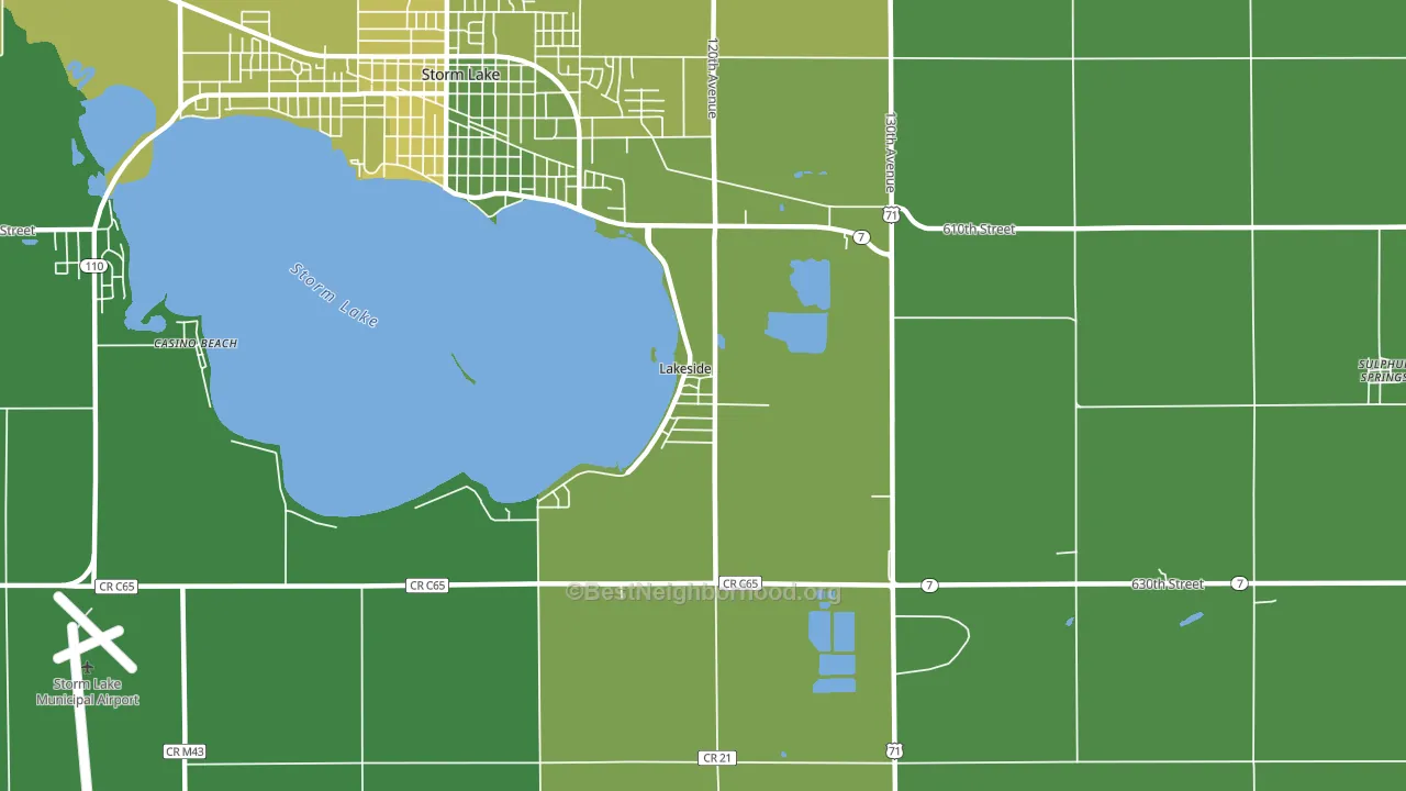 Lakeside, IA block-group voter-turnout map