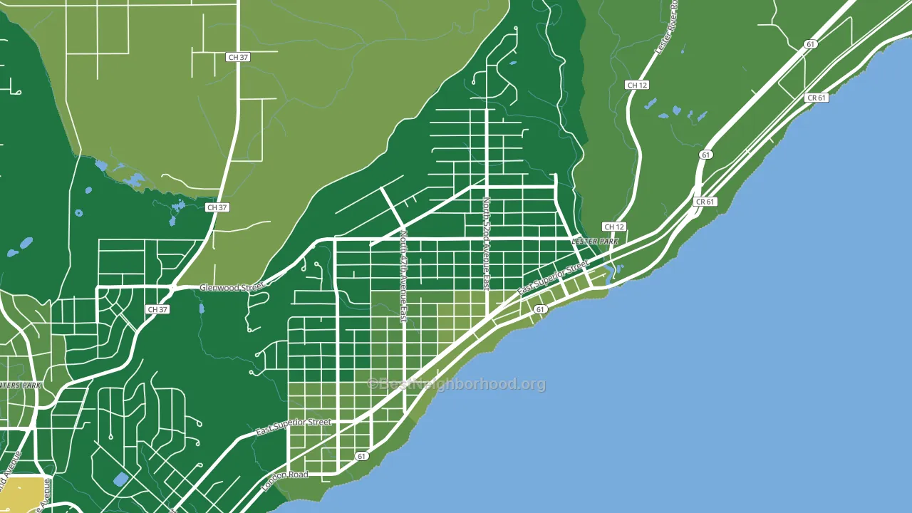 Lakeside-Lester Park, Duluth, MN block-group voter-turnout map