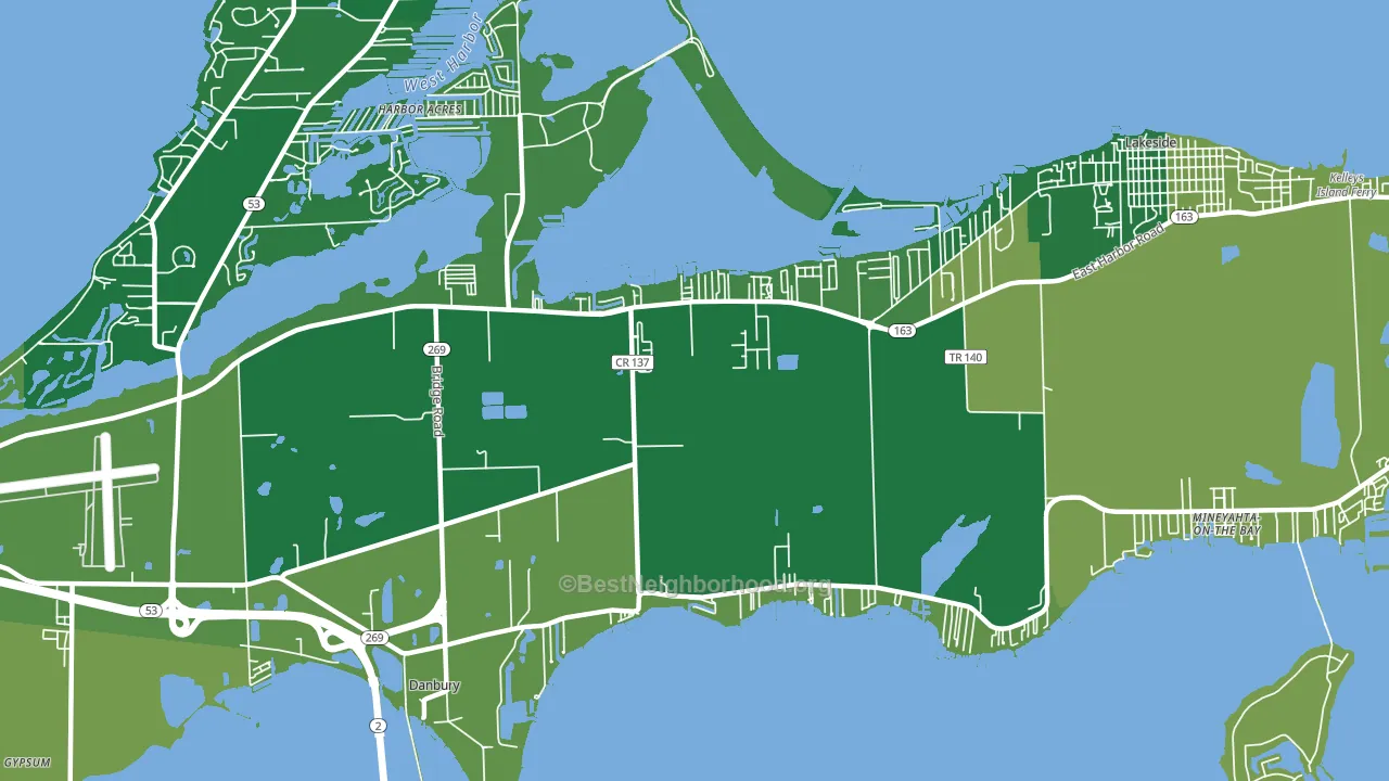 Lakeside-Marblehead, OH block-group voter-turnout map