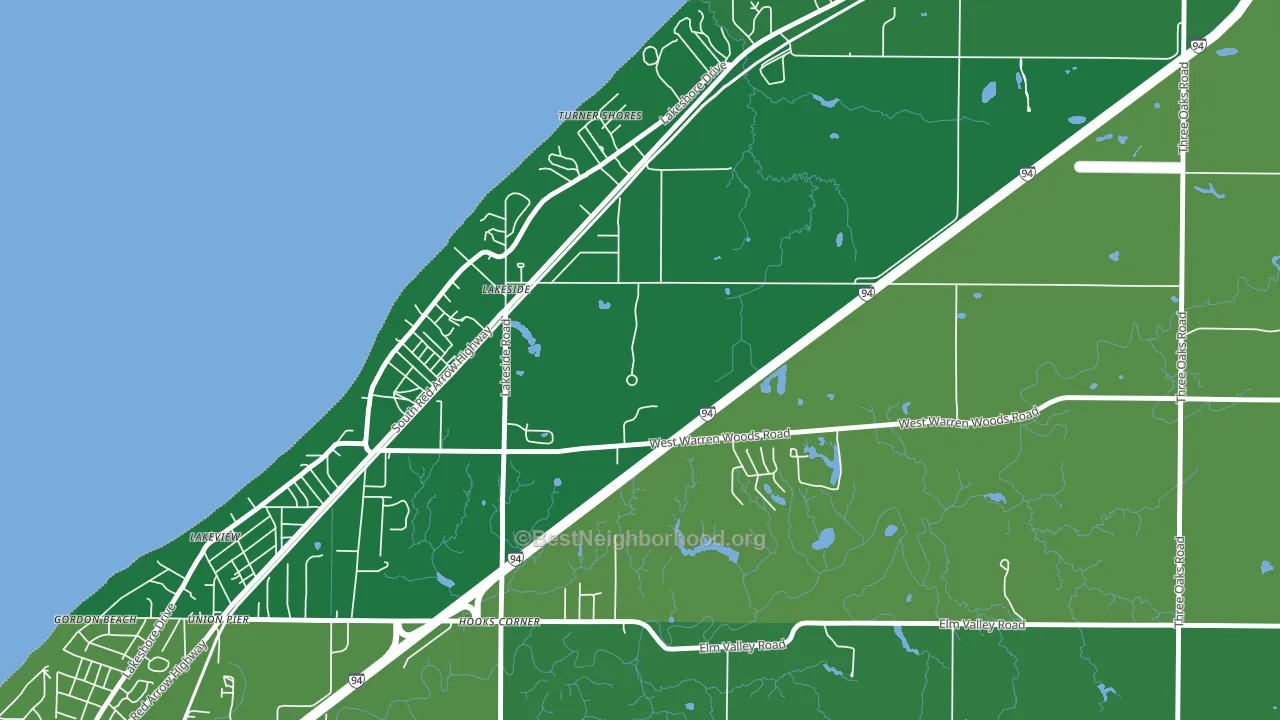 Lakeside, MI block-group voter-turnout map
