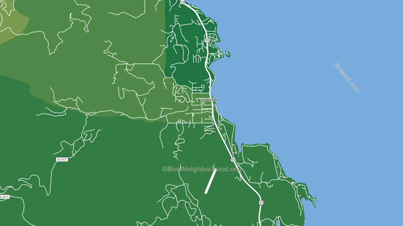 Lakeside, MT block-group voter-turnout map