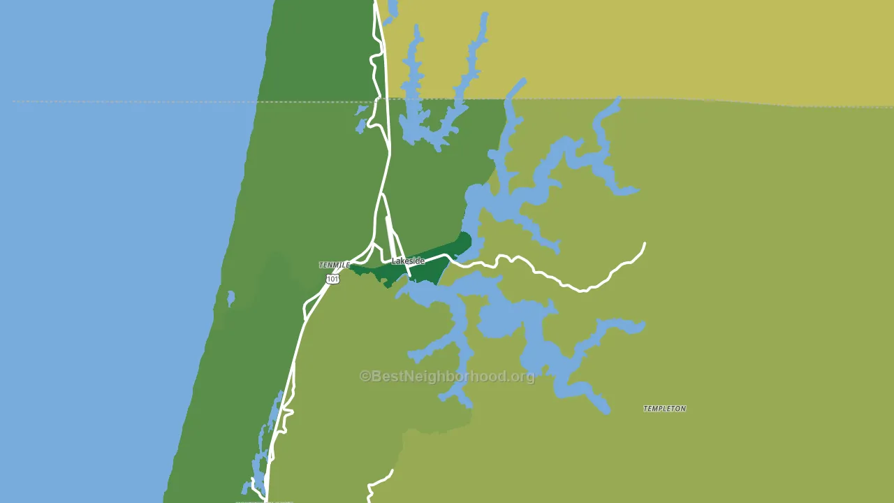 Lakeside, OR block-group voter-turnout map