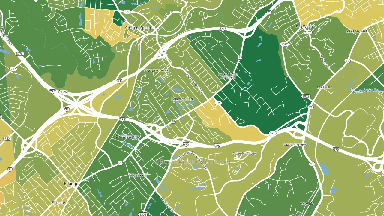 Lakeside Park, KY block-group voter-turnout map
