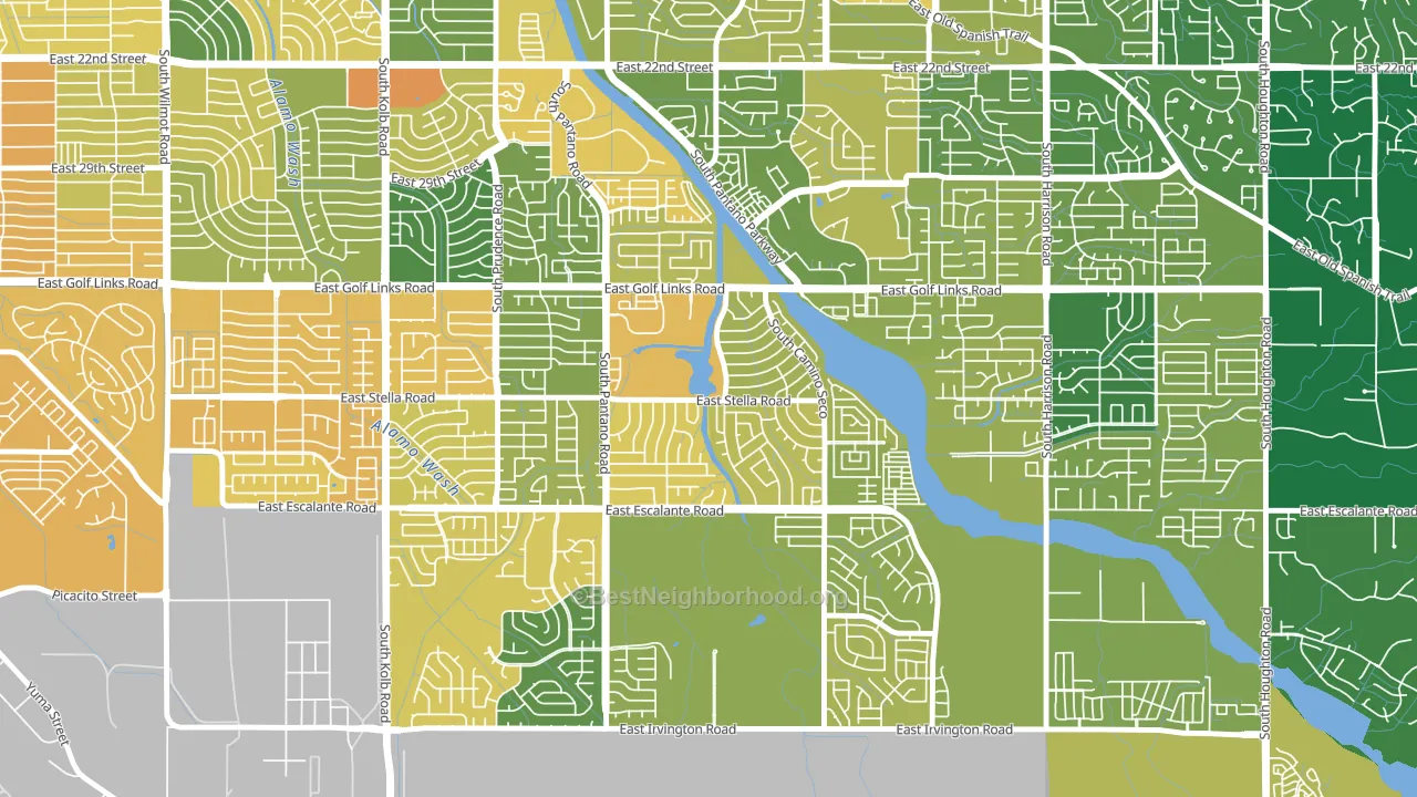 Lakeside Park, Tucson, AZ block-group voter-turnout map