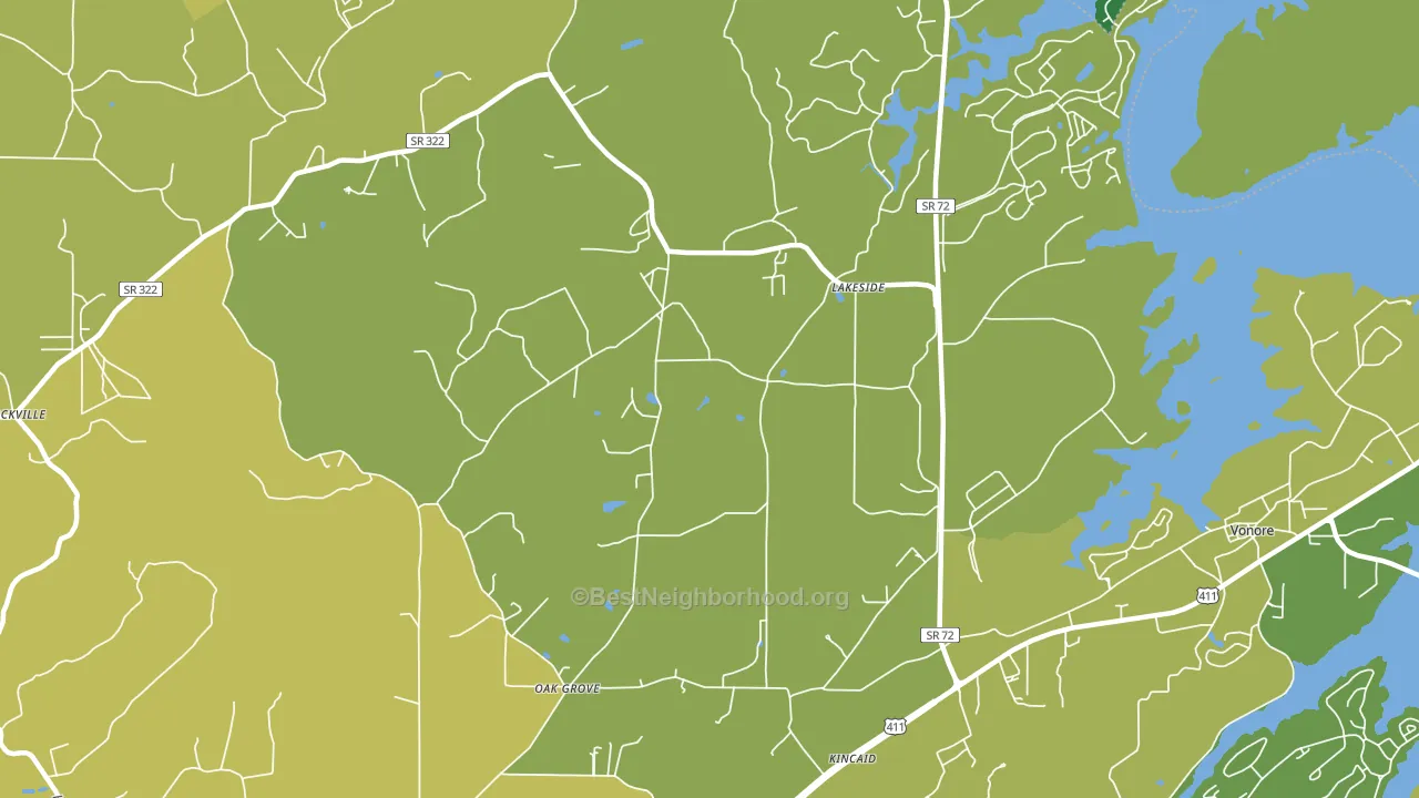Lakeside, TN block-group voter-turnout map