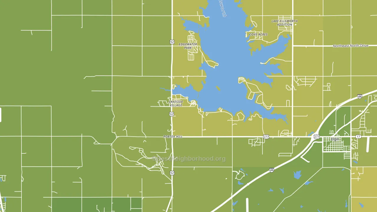 Lakeside Village, OK block-group voter-turnout map