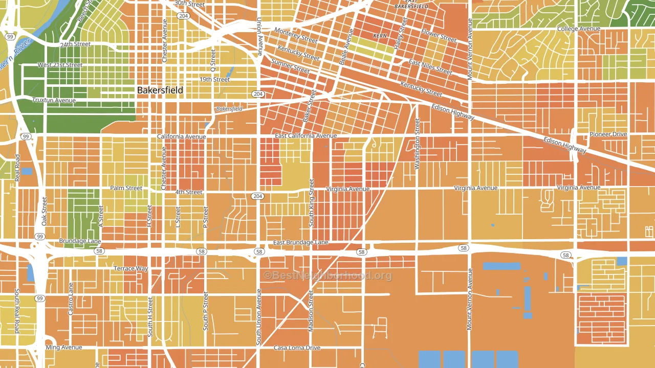Lakeview-Bakersfield, Bakersfield, CA block-group voter-turnout map