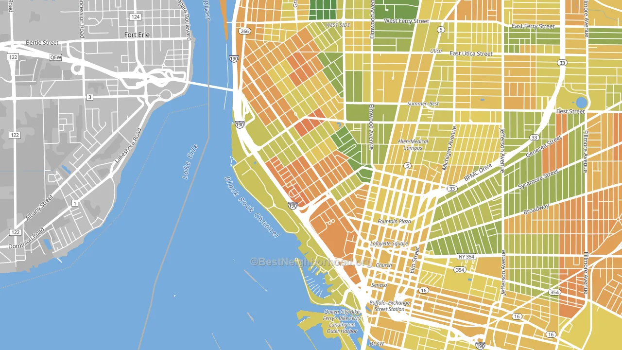 Lakeview, Buffalo, NY block-group voter-turnout map