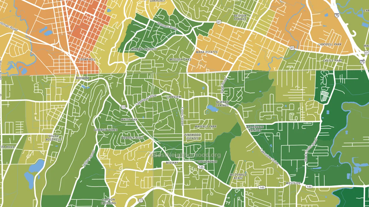 Lakeview, GA block-group voter-turnout map