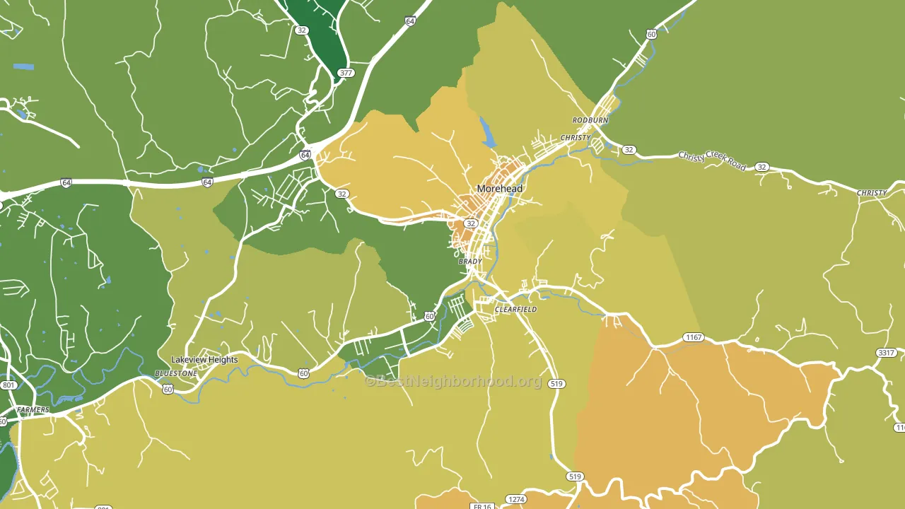 Lakeview Heights, KY block-group voter-turnout map