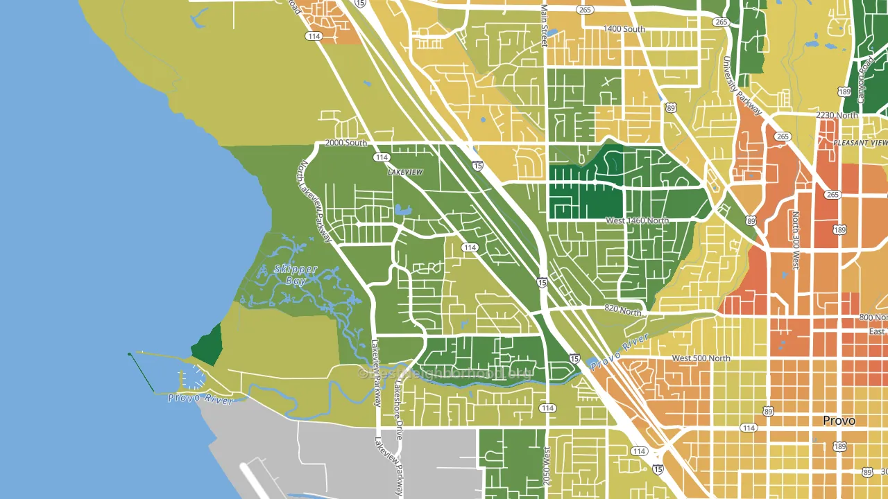 Lakeview North, Provo, UT block-group voter-turnout map