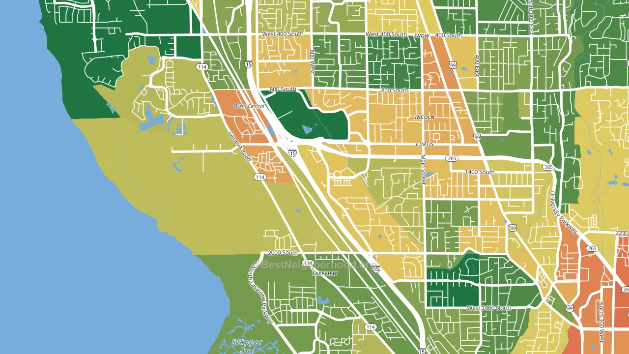 Lakeview, Orem, UT block-group voter-turnout map