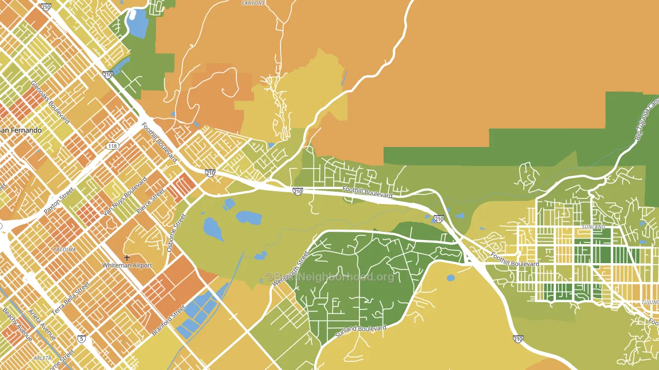 Lakeview Terrace, Sylmar, CA block-group voter-turnout map
