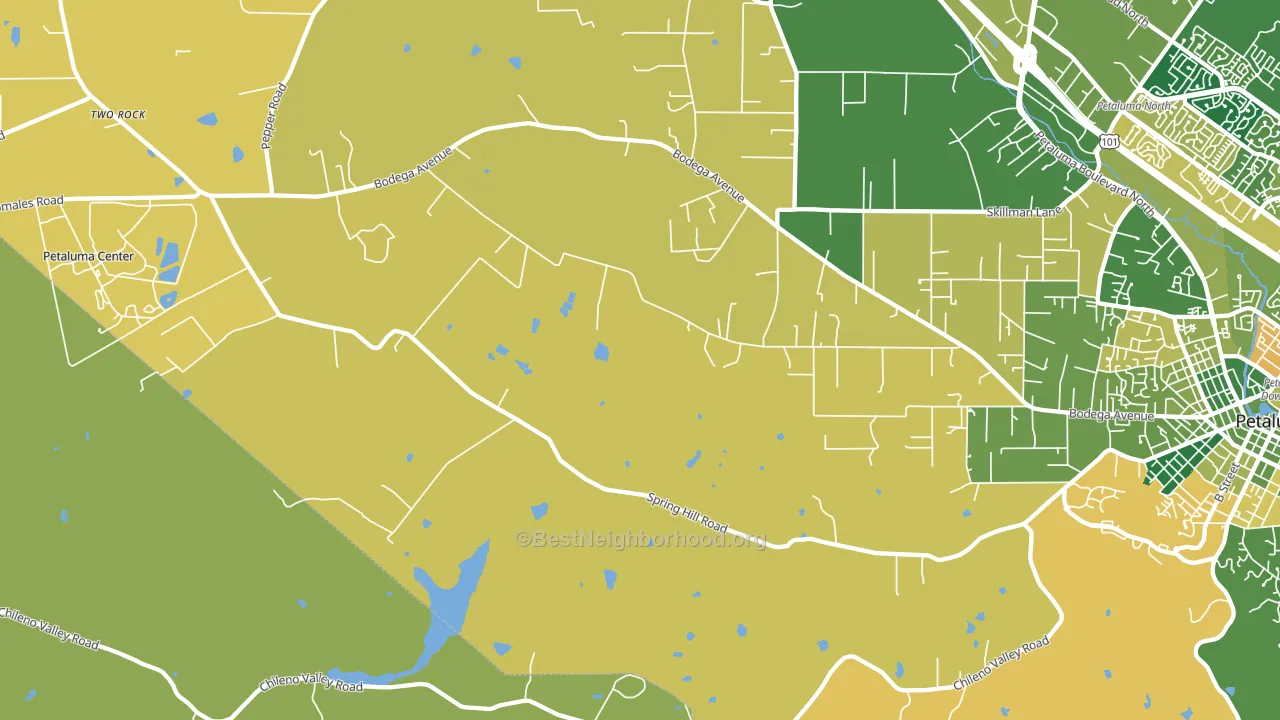 Lakeville, CA block-group voter-turnout map